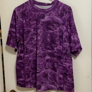 Purple Patterned Short Sleeve Shirt